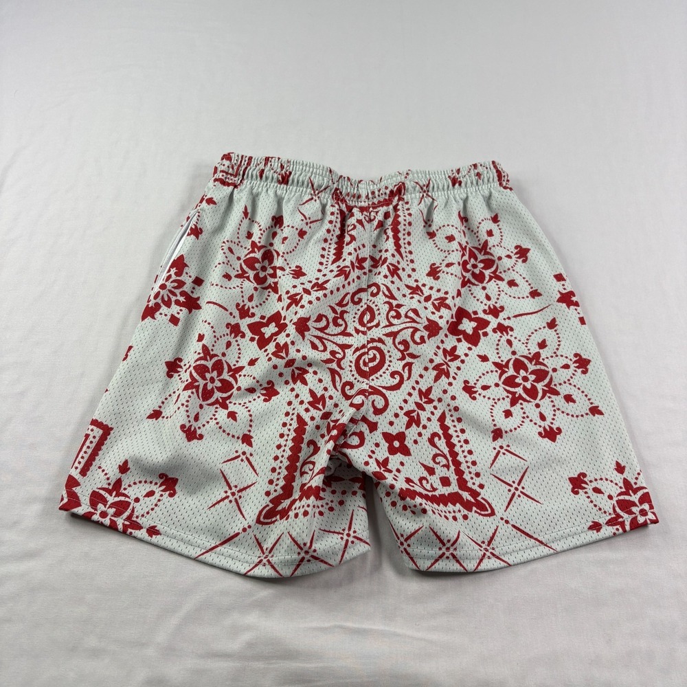 Kinetic Kings Shorts Mens Medium Gray Red Paisley Graphic Athletic Gym - Picture 9 of 10